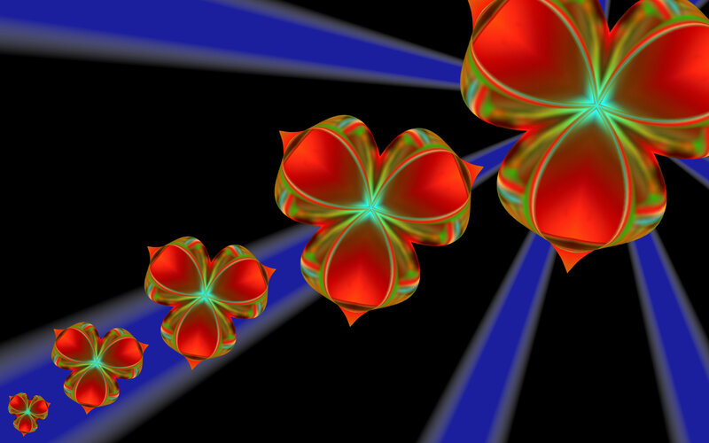 Red Fractal Flowers — Dramatic