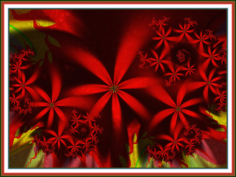 Red Fractal Flowers