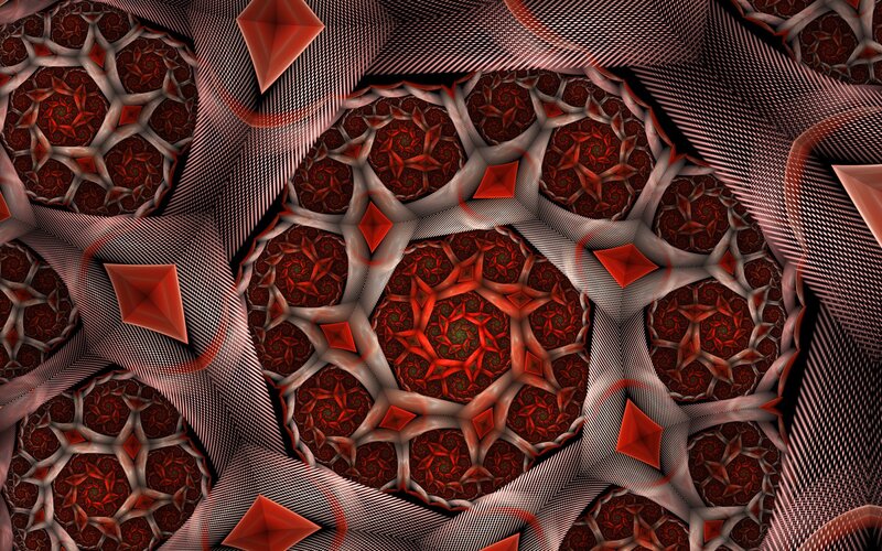 Red fractal geometric pattern