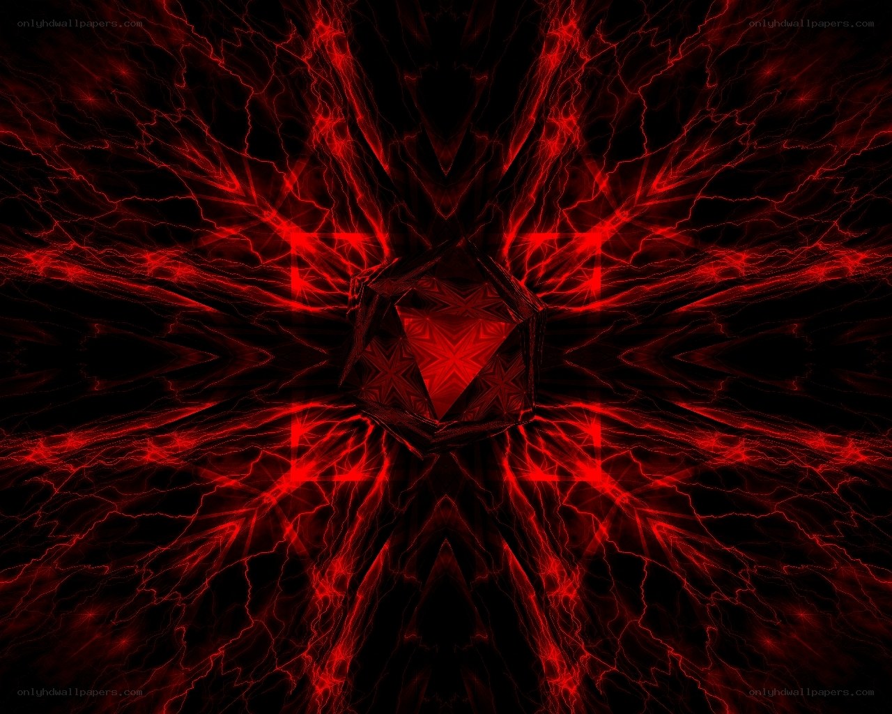 Red fractal geometric pattern
