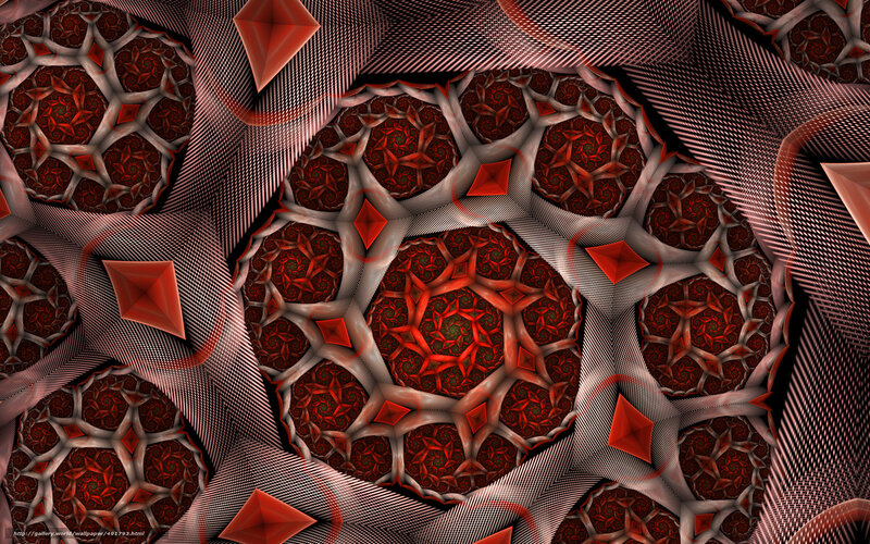 Red fractal geometric pattern