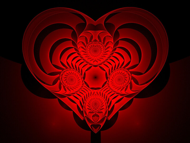 Red fractal heart design