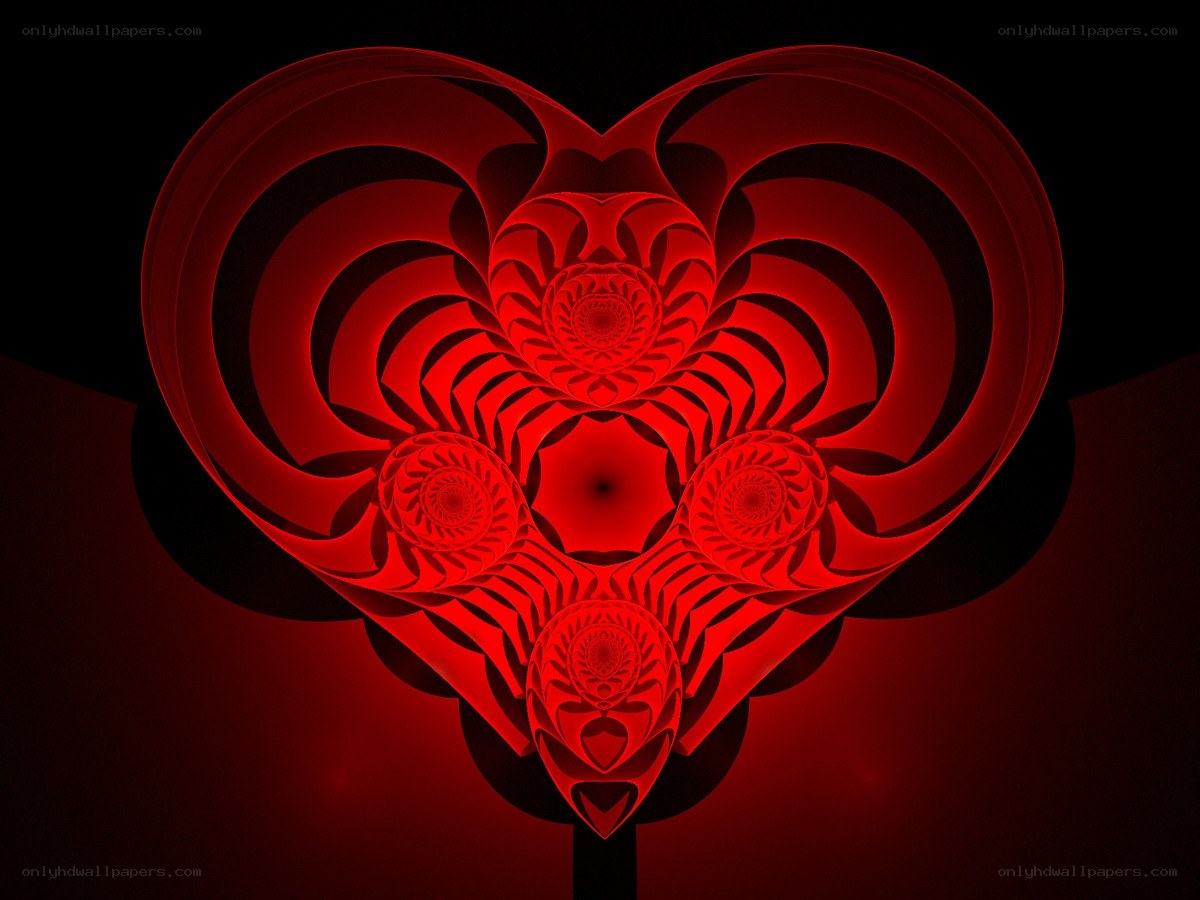 Red fractal heart design