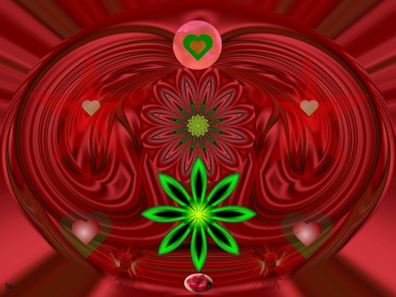 Red Fractal Heart — Hypnotic