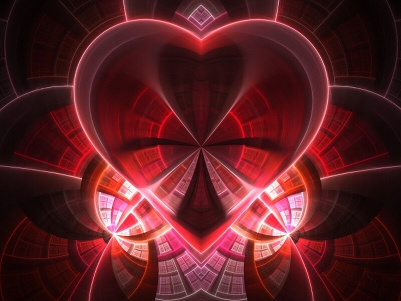 Red fractal heart pattern
