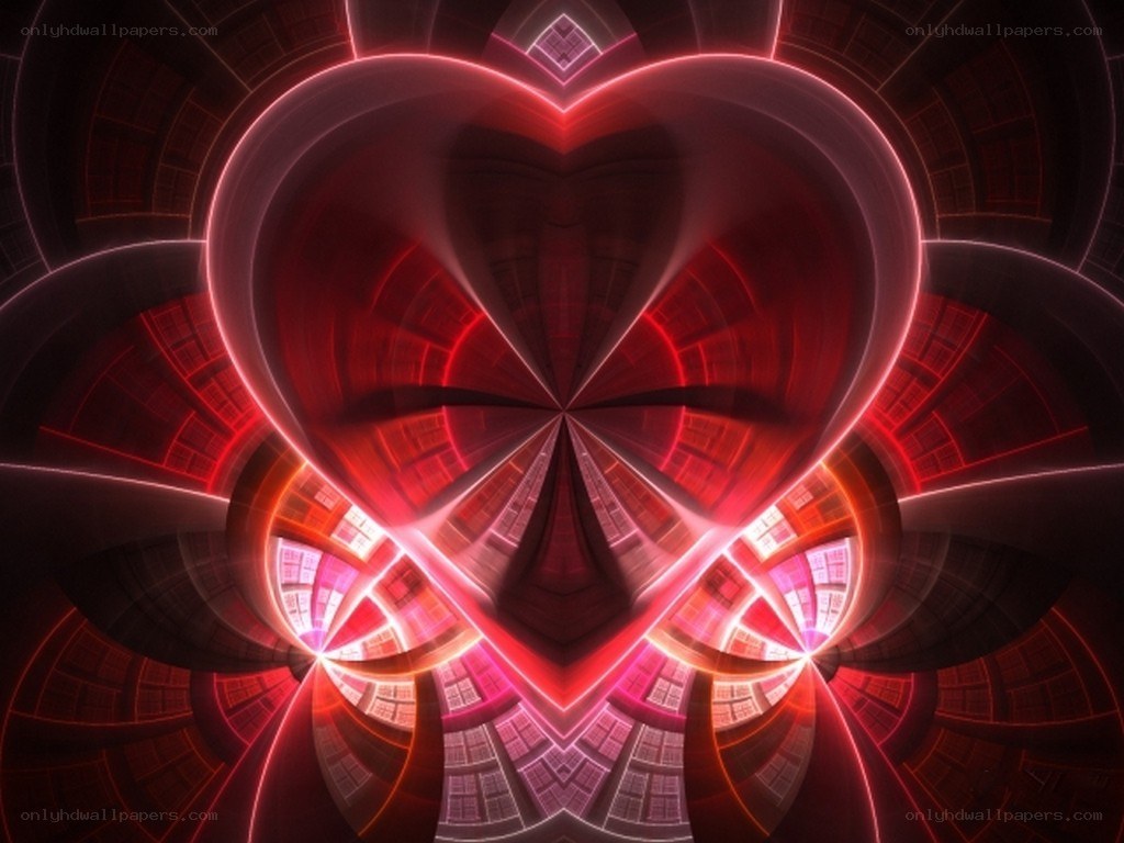 Red fractal heart pattern