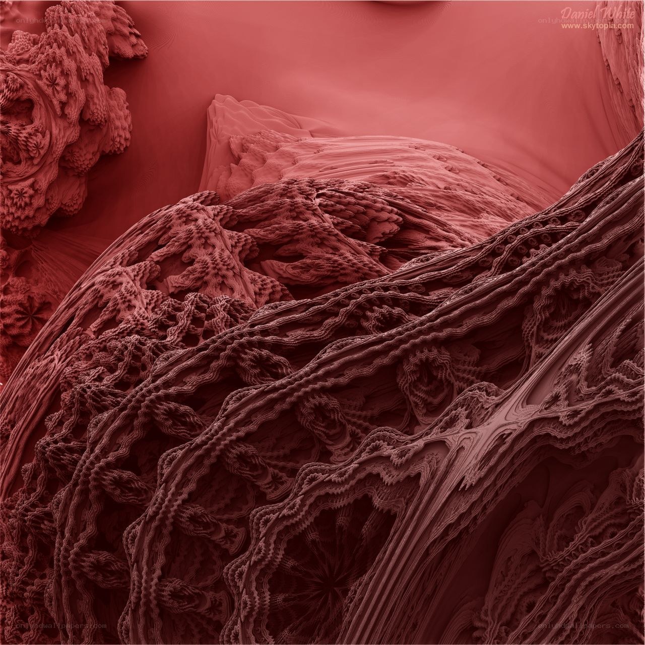 Red fractal landscape
