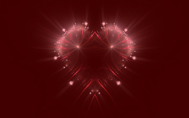 red fractal light pattern