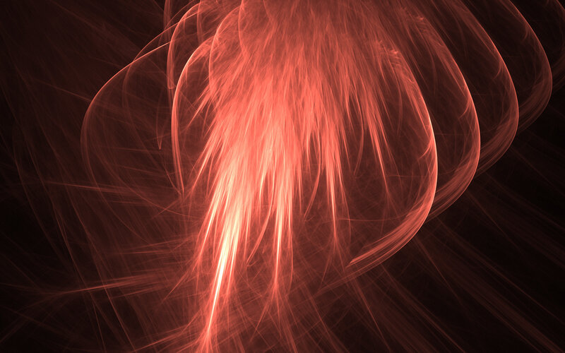 Red Fractal Light Patterns — Dramatic, Abstract