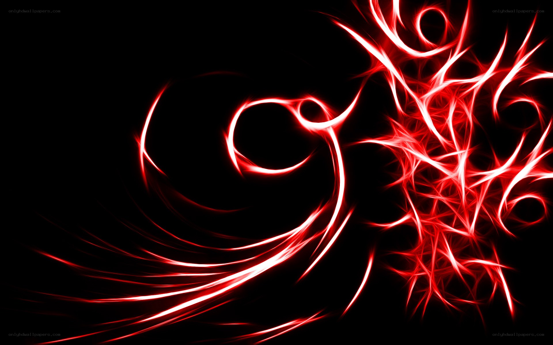 Red fractal light patterns