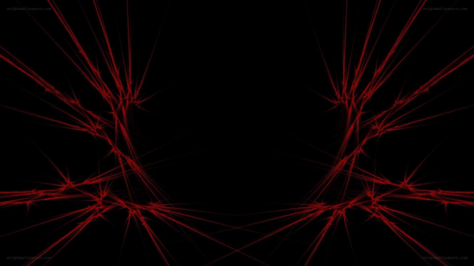 Red fractal lines on black