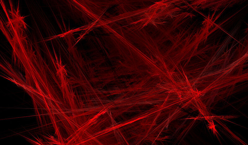 Red fractal lines on black