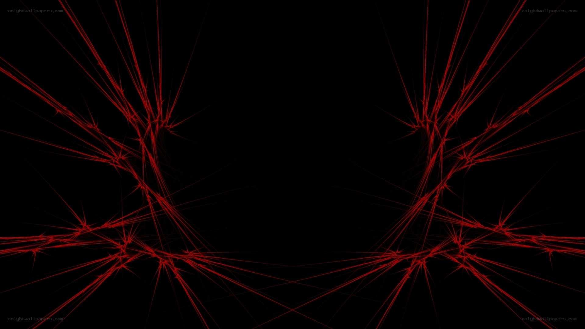 red fractal lines on black