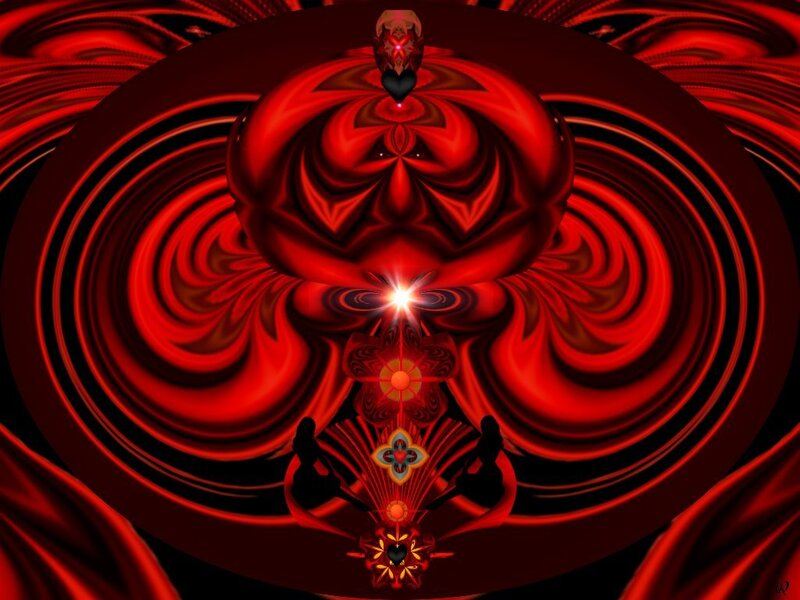 Red Fractal Mandala — Hypnotic