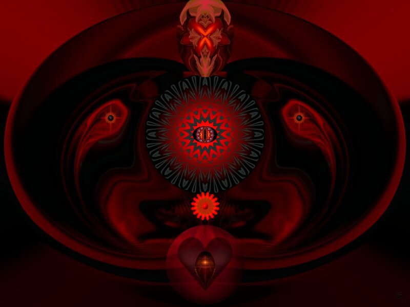 Red Fractal Mandala — Mystical