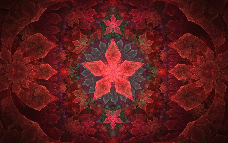 Red fractal mandala pattern