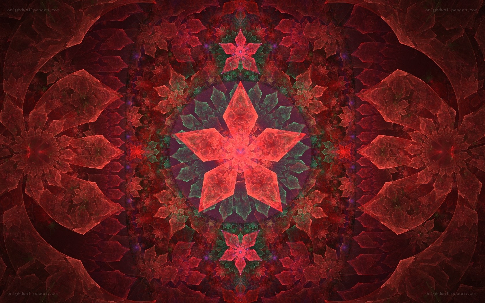 Red fractal mandala pattern