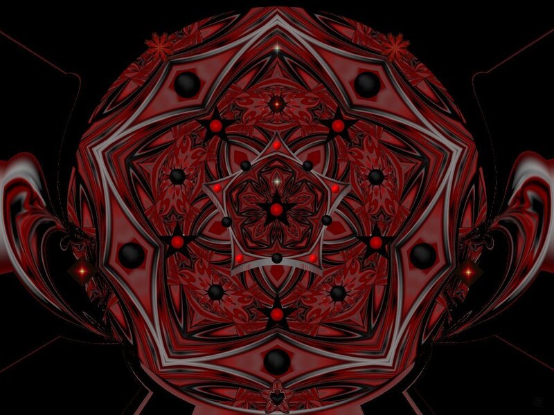 Red Fractal Mandala