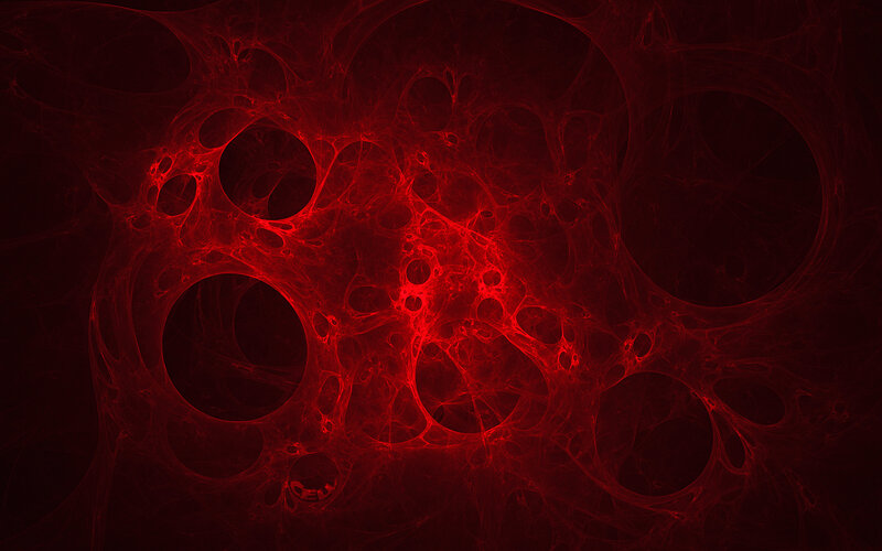 Red fractal network pattern