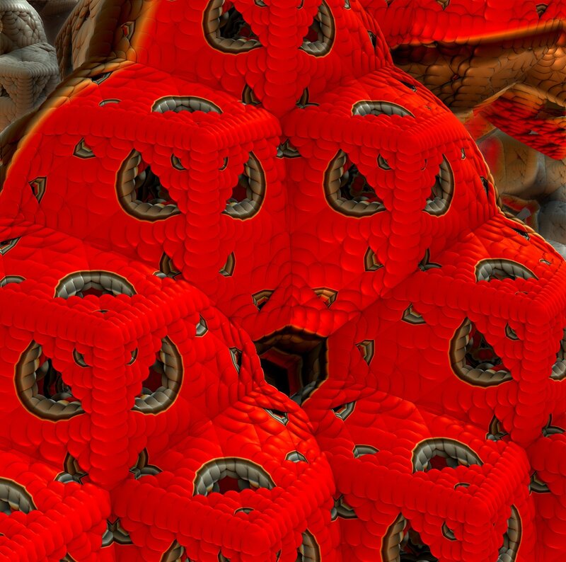 Red Fractal Organic Structure — Alien