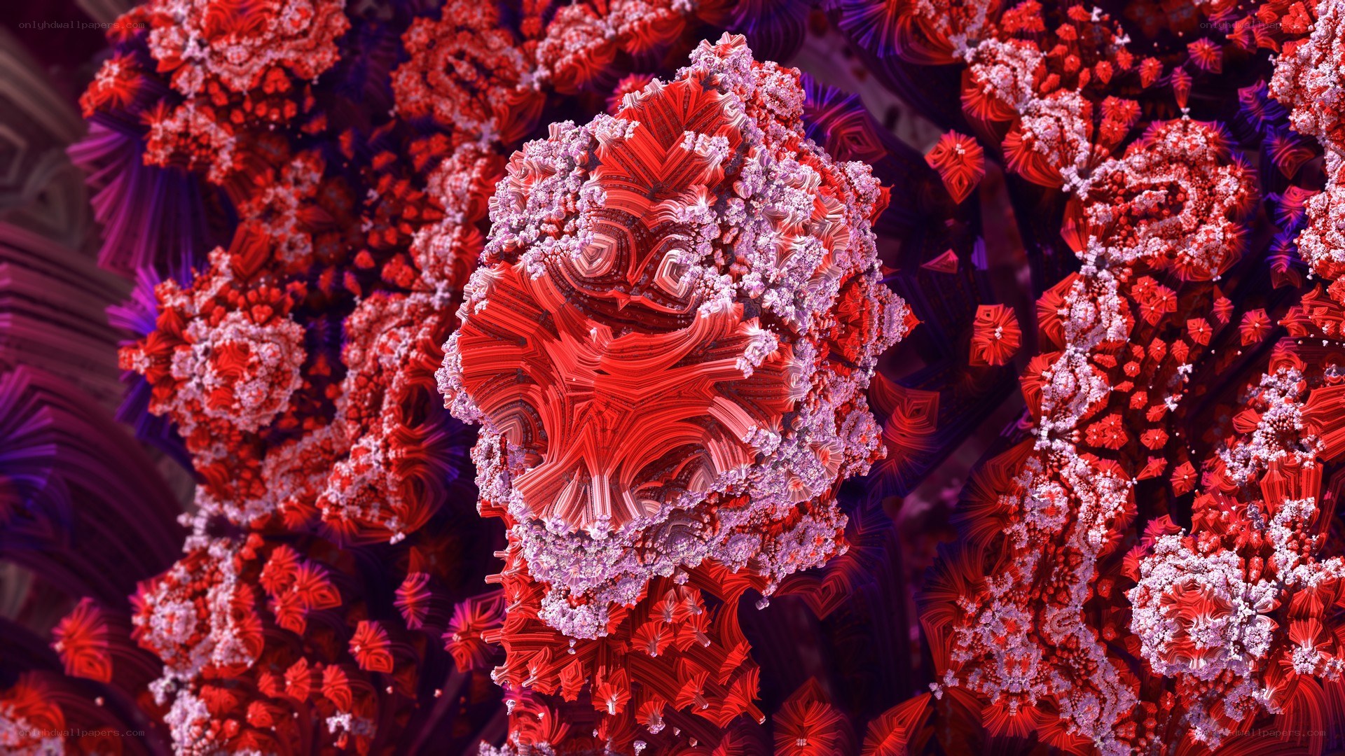 Red fractal organic structure