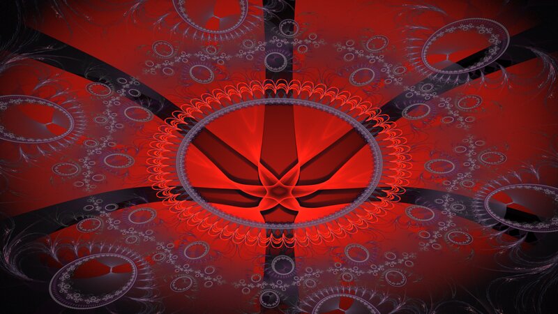 Red Fractal Pattern — Abstract