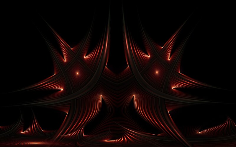 Red Fractal Pattern — Black