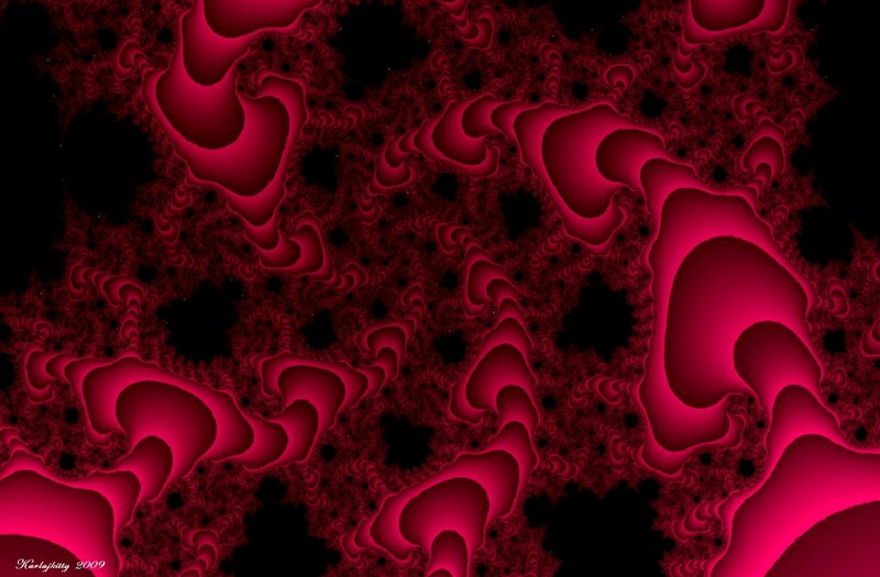Red Fractal Pattern — Dark, Abstract, Black Background