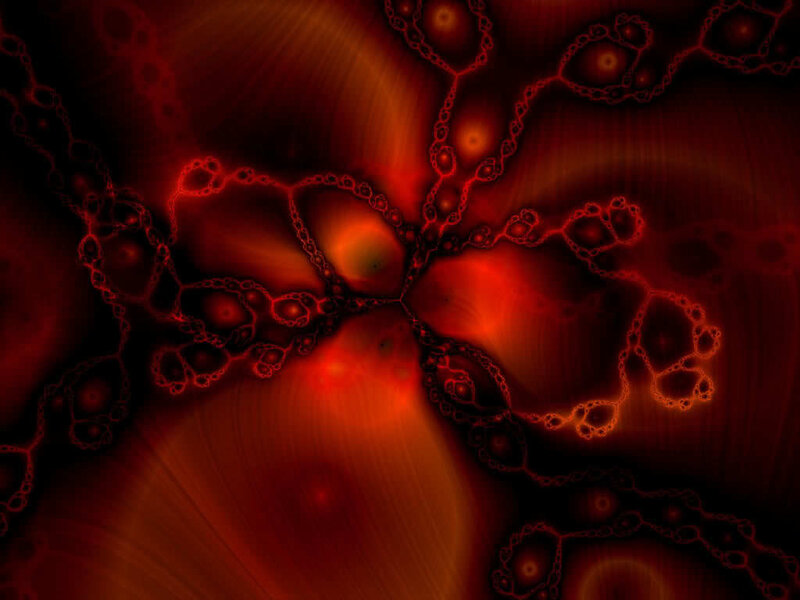 Red Fractal Pattern — Dramatic, Abstract, Glow, Lines