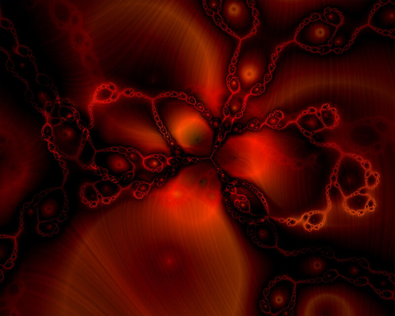 Red Fractal Pattern — Dramatic, Abstract, Glow
