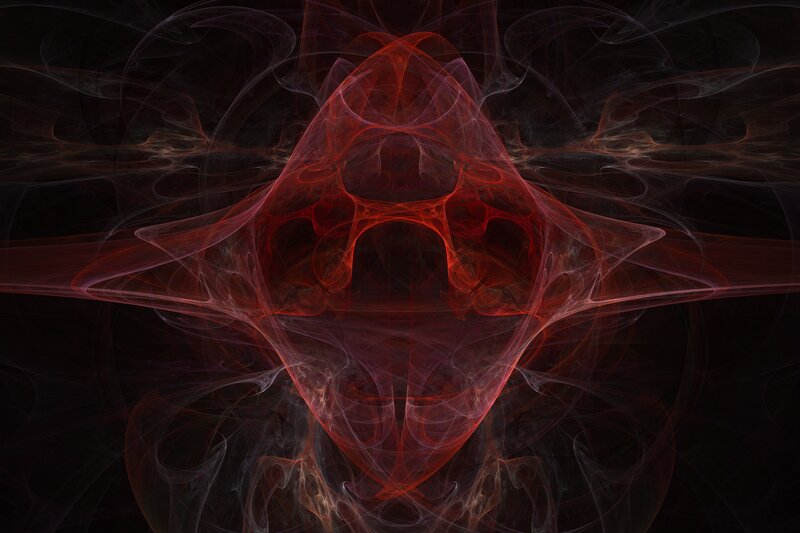 Red Fractal Pattern — Dramatic, Abstract, Smoke