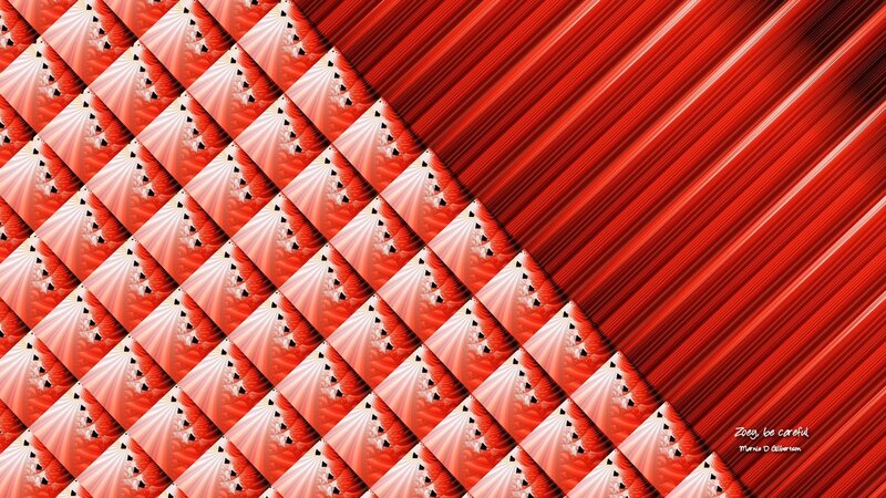 Red Fractal Pattern — Dramatic, Digital Art, Diagonal Lines