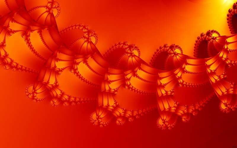 Red Fractal Pattern — Dramatic, Digital Art, Orange