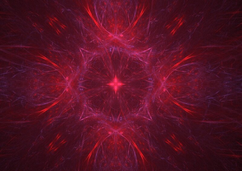 Red Fractal Pattern — Dramatic