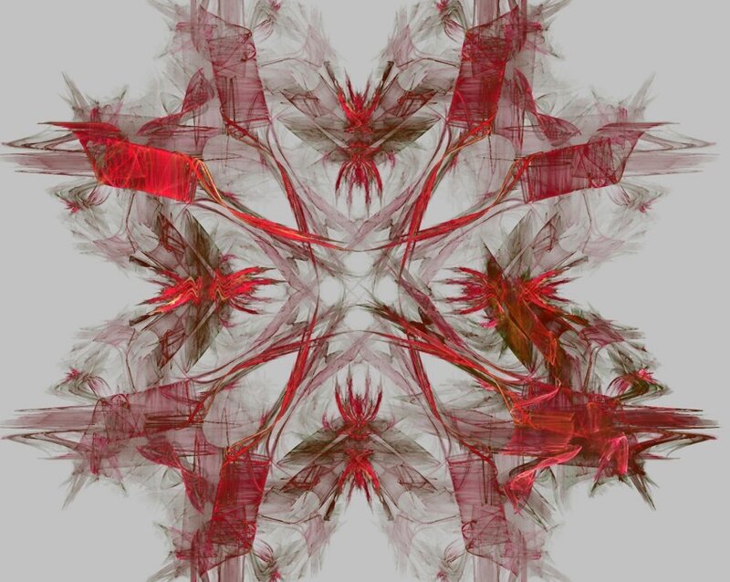 Red Fractal Pattern — Dynamic, Abstract