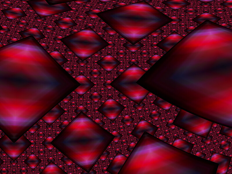 Red Fractal Pattern — Hypnotic, Abstract, Diamonds