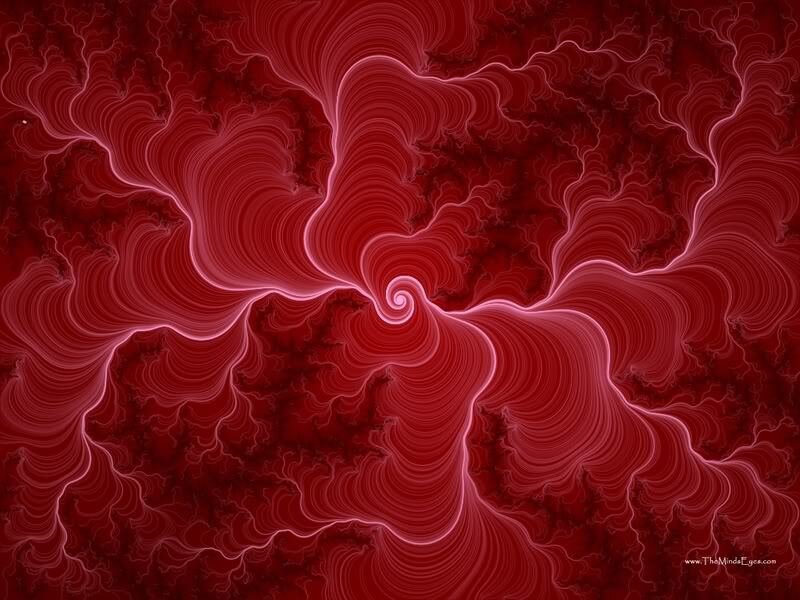Red Fractal Pattern — Hypnotic, Abstract, Spiral, Lines