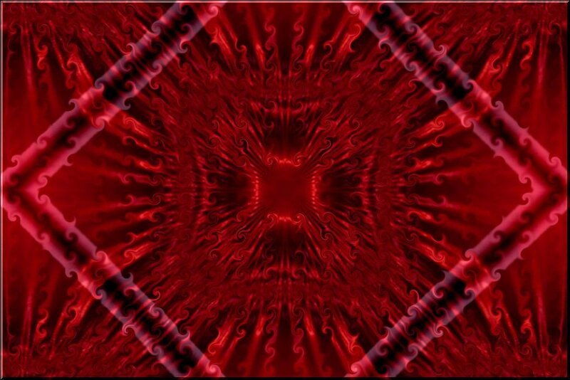 Red Fractal Pattern — Hypnotic, Abstract, Symmetry