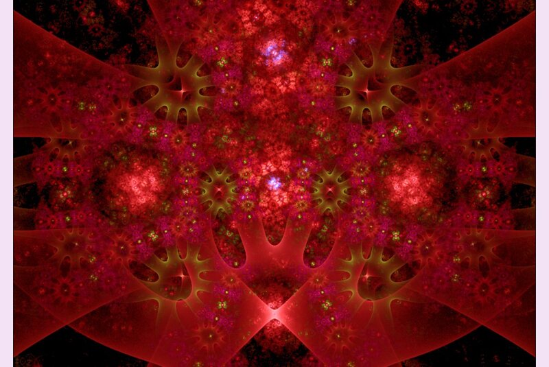 Red Fractal Pattern — Hypnotic, Digital Art