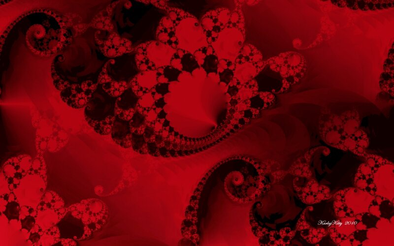 Red Fractal Pattern — Mysterious, Abstract