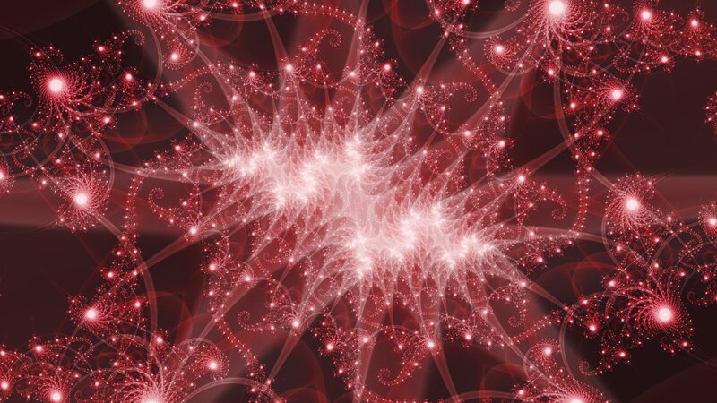 Red Fractal Patterns — Dramatic, Digital Art