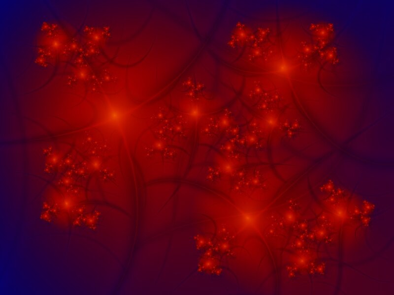 Red Fractal Patterns — Mysterious, Abstract