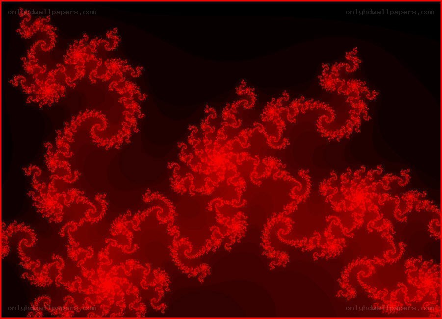 Red fractal patterns on dark background