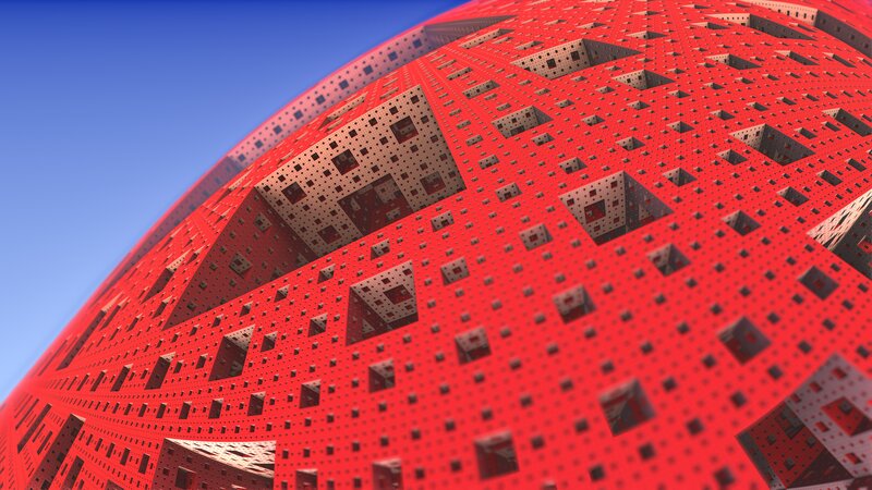 Red Fractal Sphere — Abstract