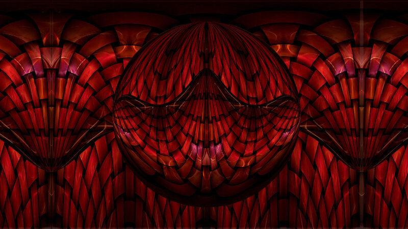 Red Fractal Sphere — Dramatic, Digital Art, Spheres