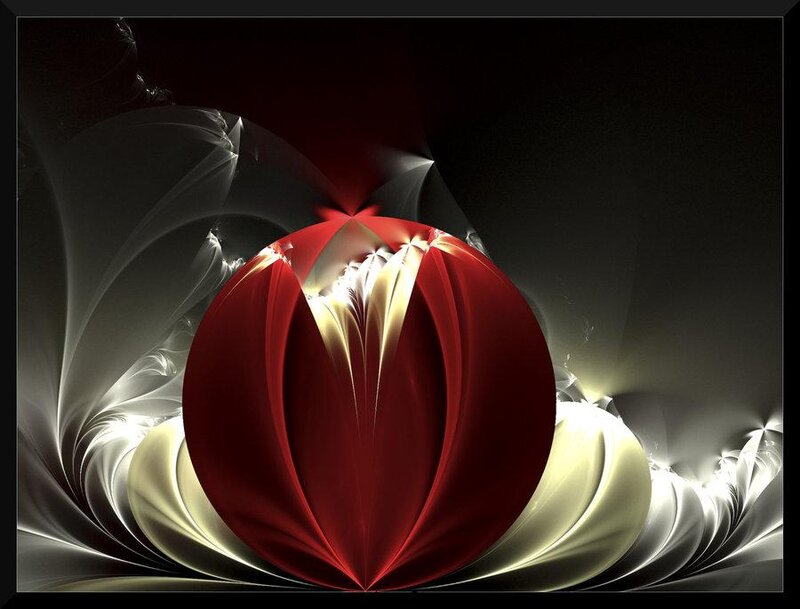 Red Fractal Sphere — Dramatic