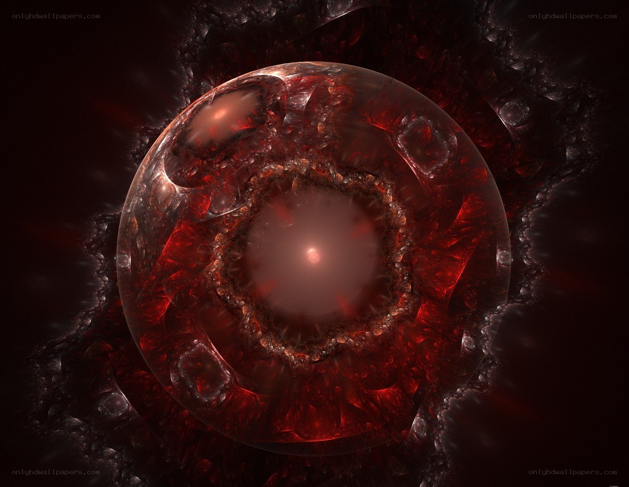 Red fractal sphere