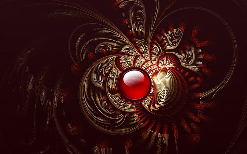 Red fractal spiral design