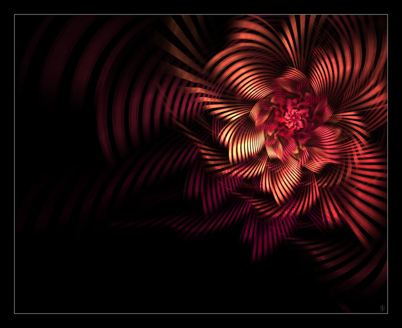 Red fractal spiral flower