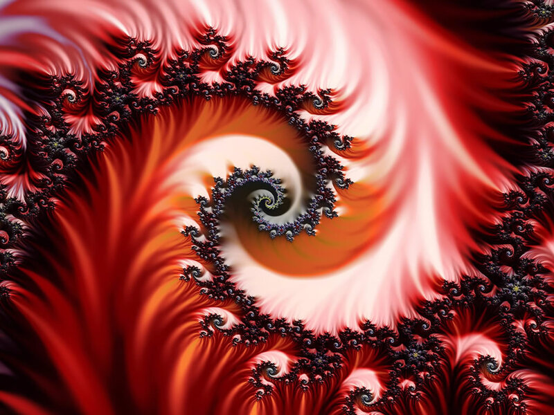 Red fractal spiral pattern